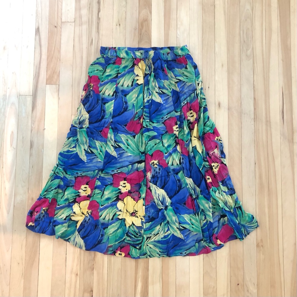 Skirt VTG 90´s colorful Hawaiian floral print